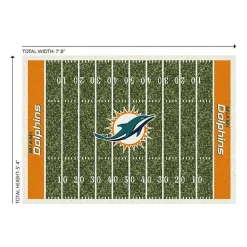 Kirklands Home Area Rugs|NFL Miami Dolphins Home Field Area Rug, 6x8