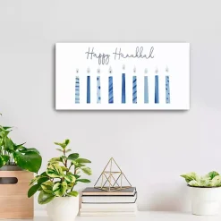 Discount Nine Candles of Hanukkah Canvas Art Print Hanukkah Decorations