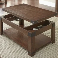 Kirklands Home Coffee Tables|Nolan Lift Top Wood and Metal Accents Coffee Table