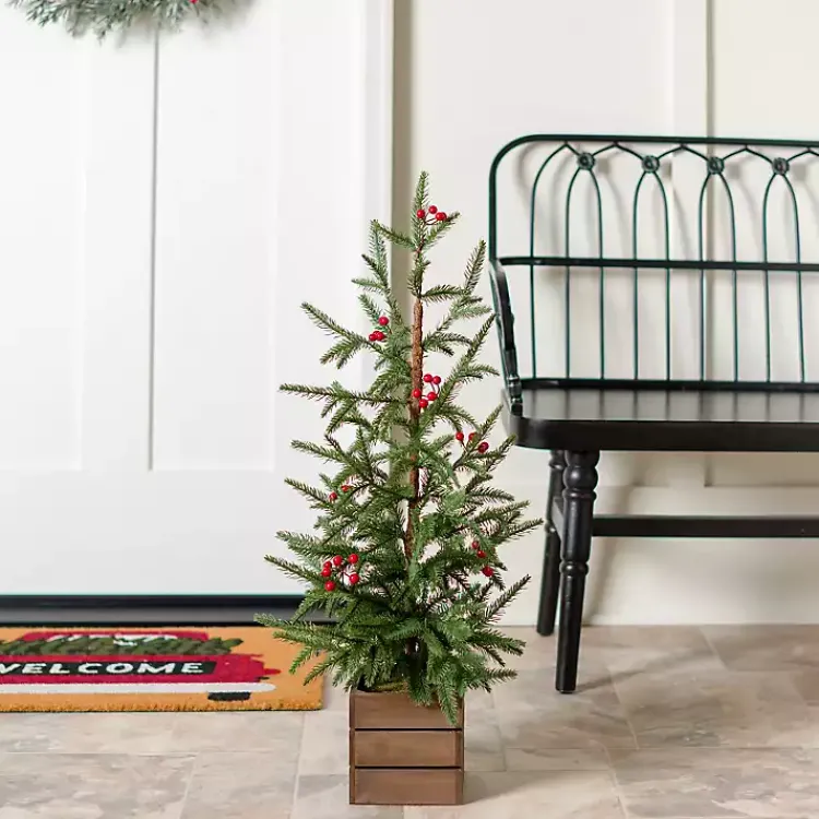 New Norfolk Pine and Red Berry Tree Arrangement Christmas Arrangements & Garland