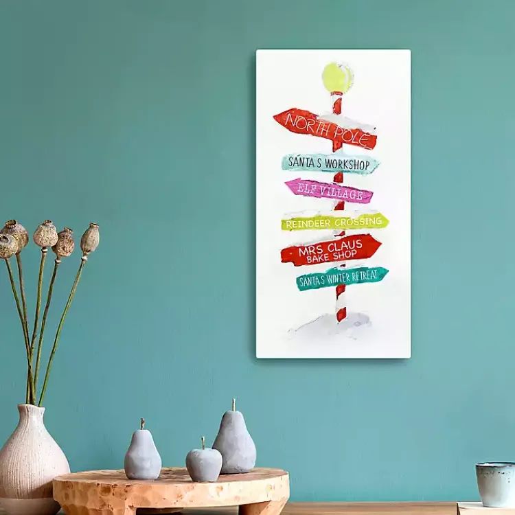 North Pole Directions Canvas Art Print Christmas Art & Wall Decor