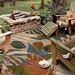 Kirklands Home Outdoor Rugs|North Shore Botanical Outdoor Area Rug, 6x9 Multi