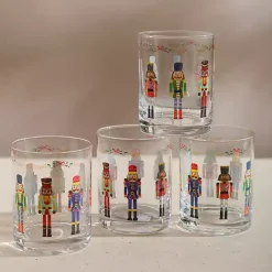 Kirklands Home Glassware & Drinkware|Nutcracker Short Glass Tumblers, Set of 4 Multi