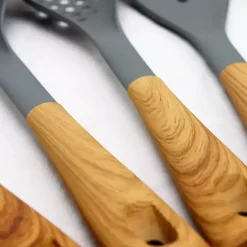 Kirklands Home Serving & Entertaining|Nylon Wood Inspired 5-pc. Kitchen Tool Set Gray