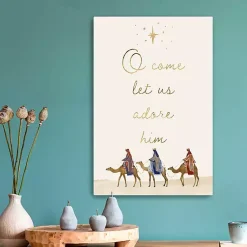 New O' Come Let Us Adore Christmas Wall Plaque Christmas Art & Wall Decor