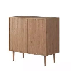 Kirklands Home Cabinets & Sideboards|Oak Wood and Arched Rat 2-Door Cabinet Tan