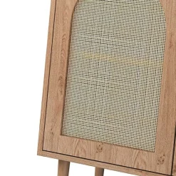 Kirklands Home Cabinets & Sideboards|Oak Wood and Arched Rat 2-Door Cabinet Tan