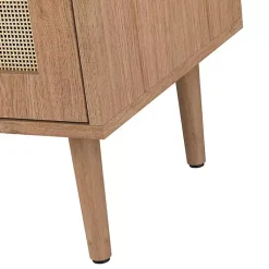 Kirklands Home Cabinets & Sideboards|Oak Wood and Arched Rat 2-Door Cabinet Tan