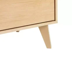 Kirklands Home Dressers & Chests|Oak Wood Simple Grooved Handle 6-Drawer Dresser Tan