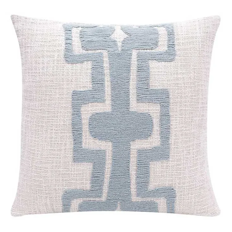 Discount Ocean Blue Geometric Stripe Pillow Pillows
