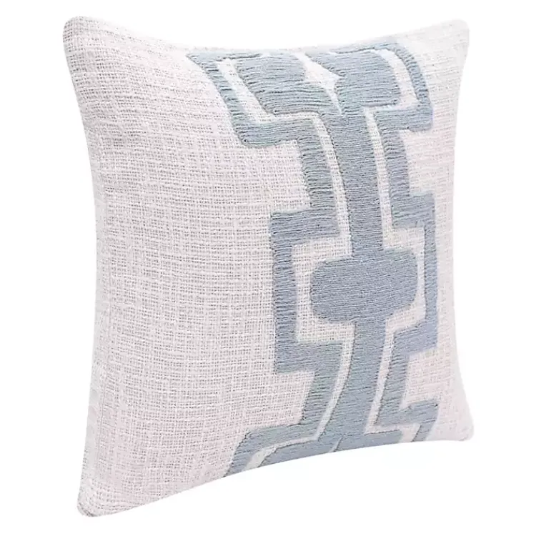 Discount Ocean Blue Geometric Stripe Pillow Pillows