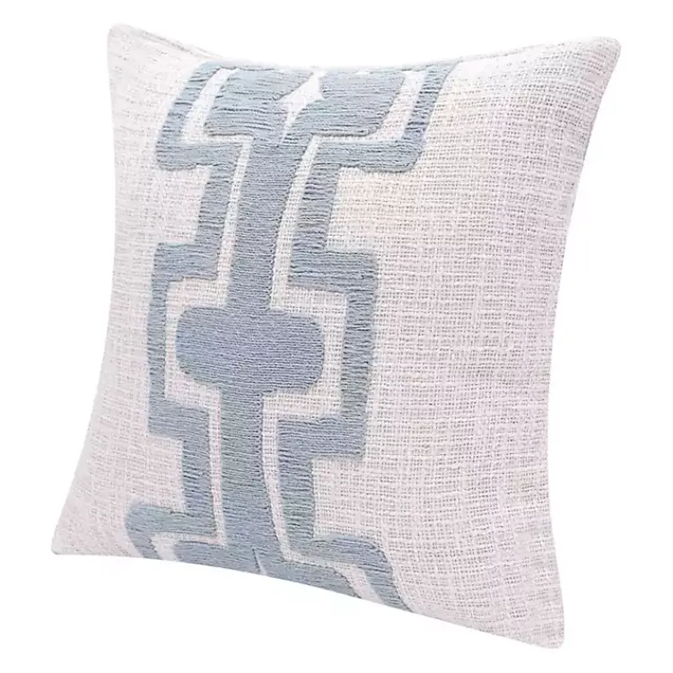 Discount Ocean Blue Geometric Stripe Pillow Pillows