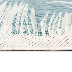 Kirklands Home Outdoor Rugs|Ocean Blue Palm Leaves Outdoor Area Rug, 6x9