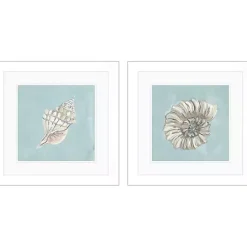 Kirklands Home Framed Art|Ocean Seashells I Framed Art Prints, Set of 2