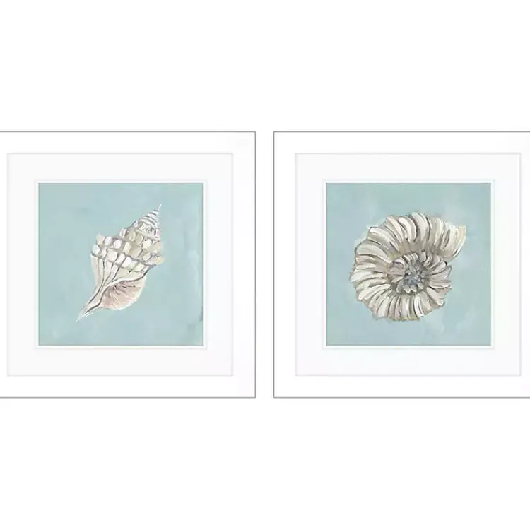 Kirklands Home Framed Art|Ocean Seashells I Framed Art Prints, Set of 2