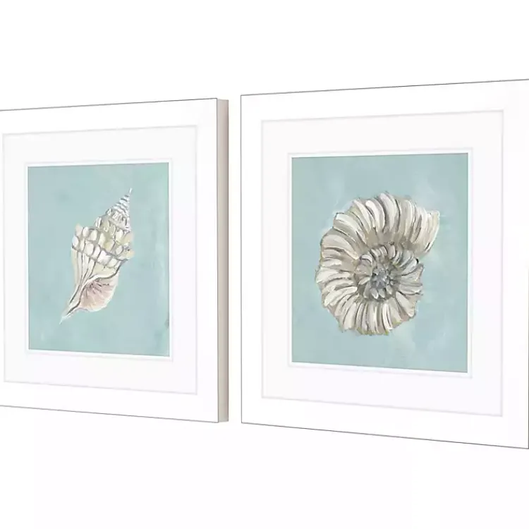 Kirklands Home Framed Art|Ocean Seashells I Framed Art Prints, Set of 2