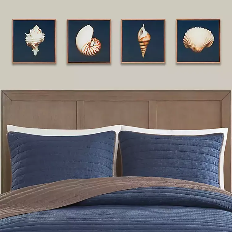 Kirklands Home Canvas Art|Ocean Shell Framed Canvas Art Prints, Set of 4