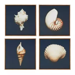 Kirklands Home Canvas Art|Ocean Shell Framed Canvas Art Prints, Set of 4