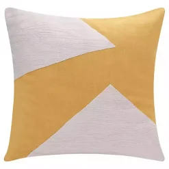 Outlet Ochre & Ivory Geometric Colorblock Throw Pillow Pillows