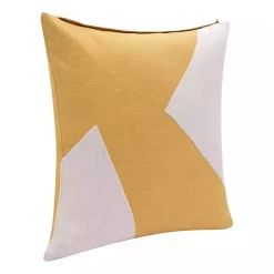 Outlet Ochre & Ivory Geometric Colorblock Throw Pillow Pillows
