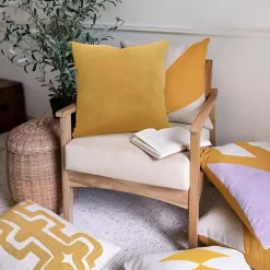 New Ochre Velvet Handmade Throw Pillow Pillows