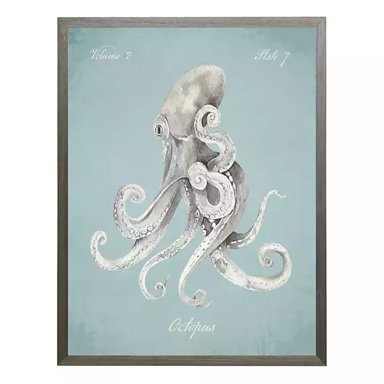 Kirklands Home Framed Art|Octopus in Blue Framed Art Print