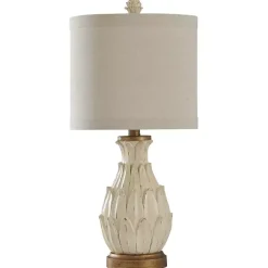 Kirklands Home Table Lamps|Off Beige Distressed Artichoke Table Lamp White