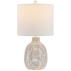 Kirklands Home Table Lamps|Off Rattan Orion Table Lamp White