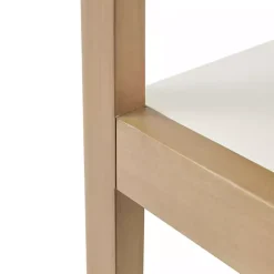 Kirklands Home Bookshelves|Off White Wood Shelves with Natural Frame Bookcase