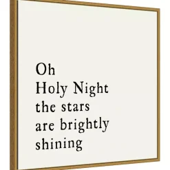 Outlet Oh Holy Night Gold Framed Canvas Art Print Christmas Art & Wall Decor