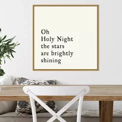 Outlet Oh Holy Night Gold Framed Canvas Art Print Christmas Art & Wall Decor