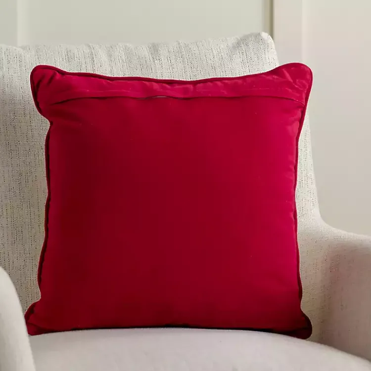 Hot Oh What Fun Embroidered Pillow Pillows