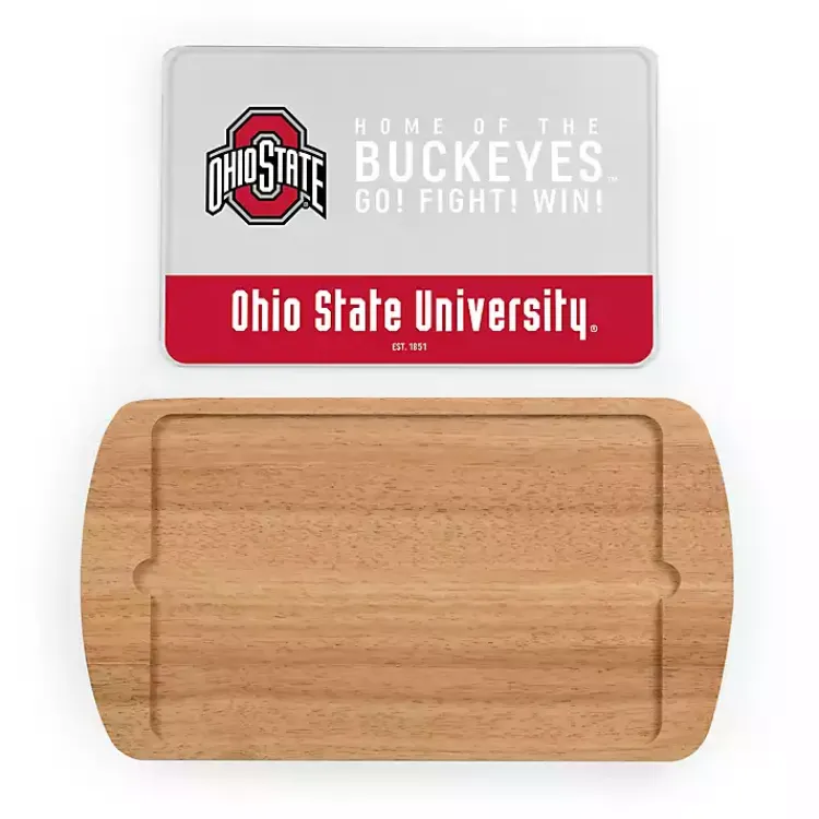 Kirklands Home Serving & Entertaining|Ohio State Buckeyes Wood and Glass Serving Board