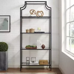 Kirklands Home Cabinets & Sideboards|Oil-Rubbed Bronze 4-Tier Glass Ashlee Etagere Brown
