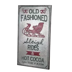 Best Old Fashioned Sleigh Rides Tin Wall Sign Christmas Art & Wall Decor