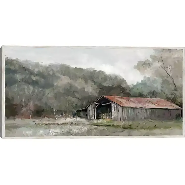 Kirklands Home Canvas Art|Old Gray Barn Framed Canvas Art Print