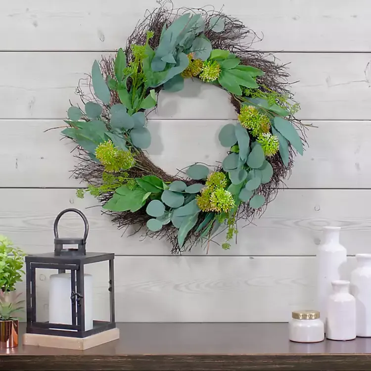 Discount Olive Branch and Flower Buds Spiral Wreath Wreaths