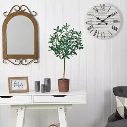Outlet Olive Branch Tree in Weathered Planter, 3 ft. Trees & Topiaries