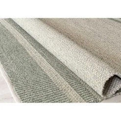 Kirklands Home Area Rugs|Olive Striped Border Area Rug Green