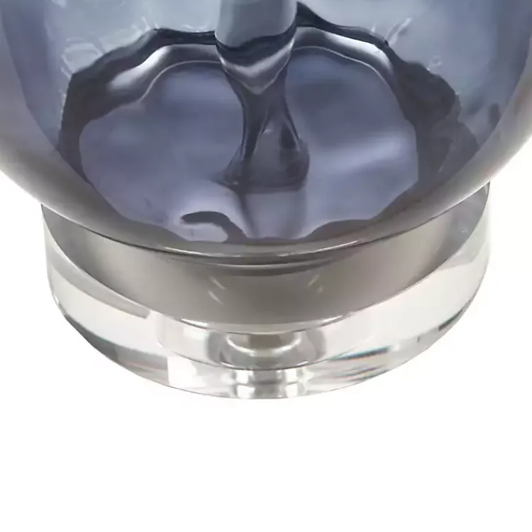 Kirklands Home Table Lamps|Ombre Blue Glass Teardrop Table Lamp White