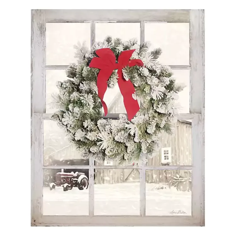 Sale On The Farm Window View Canvas Art Print Christmas Art & Wall Decor