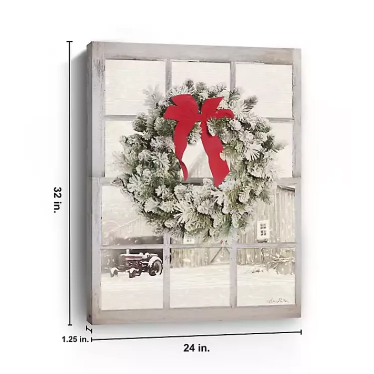 Sale On The Farm Window View Canvas Art Print Christmas Art & Wall Decor