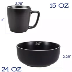 Kirklands Home Dinnerware|Onyx Eliza 16-pc. Dinnerware Set Black