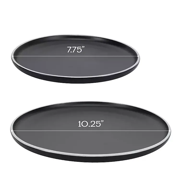 Kirklands Home Dinnerware|Onyx Eliza 16-pc. Dinnerware Set Black