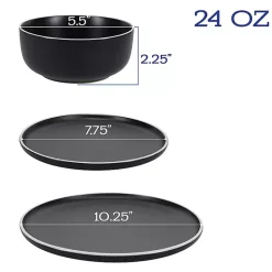 Kirklands Home Dinnerware|Onyx Eliza 12-pc. Dinnerware Set Black