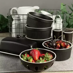 Kirklands Home Kitchen Accessories|Onyx Stoneware 7-pc. Kitchen Accessories Set Black