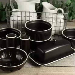 Kirklands Home Kitchen Accessories|Onyx Stoneware 7-pc. Kitchen Accessories Set Black
