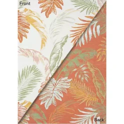 Kirklands Home Outdoor Rugs|Orange & Green Palms Reversible Outdoor Rug, 5x7