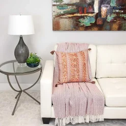 New Orange and Pink Floral Stripe Pillow Pillows