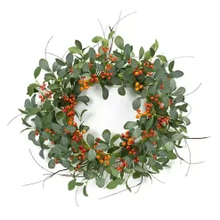 Discount Orange Berry Foliage Wreath Wreaths